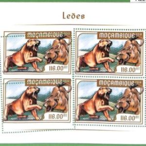 A2268 - MOZAMBIQUE - ERROR: MISPERF, Miniature sheet - 2018, Lions