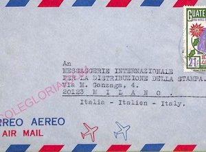 ad6273 - GUATEMALA - POSTAL HISTORY -  AIRMAIL COVER to ITALY  1970's