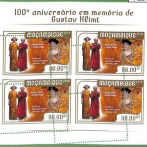 A2270 - MOZAMBIQUE - ERROR: MISPERF, Miniature sheet - 2018, Art, Gustav Klimt