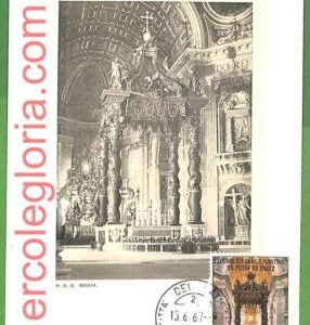 30180 - VATICAN -  MAXIMUM CARD -  1967 -  Architecture