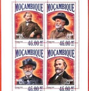 A4202 - MOZAMBIQUE - ERROR MISPERF Miniature sheet: 2013 Music, Giuseppe Verdi