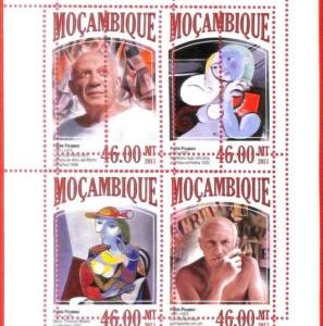 A4206 - MOZAMBIQUE - ERROR MISPERF Miniature sheet: 2013, Art, Pablo Picasso