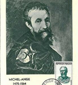 14907 - FRANCE -  MAXIMUM CARD -  MICHELANGELO Art - 1957