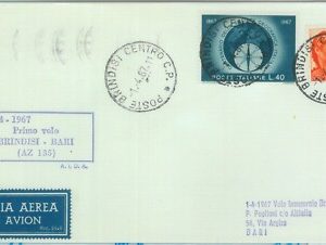 82920 - Storia Postale - PRIMI VOLI - Pellegrini # 662 BA  Brindisi  Bari  1967