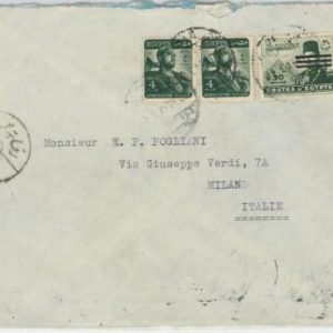 62522 - EGYPT - POSTAL HISTORY - ADVERTISING COVER to ITALY 1954