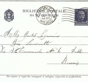 71789  REGNO - Storia Postale - Biglietto INTERO POSTALE con BORDI COMPLETI  B32