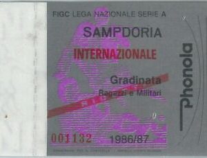 74240 - Vecchio  BIGLIETTO PARTITA CALCIO - 1986 / 1987 : SAMPDORIA - INTER
