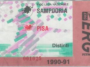 74251  - Vecchio  BIGLIETTO PARTITA CALCIO - 1990 / 1991 : SAMPDORIA - PISA