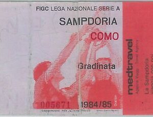 74253 - Vecchio  BIGLIETTO PARTITA CALCIO - 1984 / 1985 : SAMPDORIA - COMO