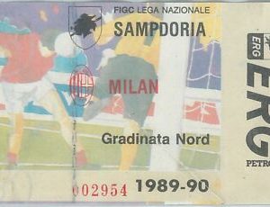 74279 - Vecchio  BIGLIETTO PARTITA CALCIO - 1989 / 1990 : SAMPDORIA - MILAN