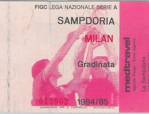 74288 - Vecchio  BIGLIETTO PARTITA CALCIO - 1984 / 1985 : SAMPDORIA - MILAN
