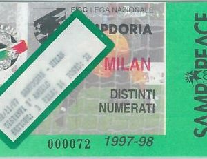 2382 - Vecchio  BIGLIETTO PARTITA CALCIO - 1997 / 1998 : SAMPDORIA - MILAN