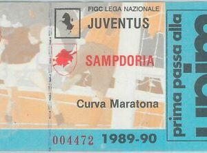 74283 - Vecchio  BIGLIETTO PARTITA CALCIO - 1989 / 1990 : JUVENTUS - SAMPDORIA