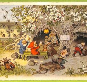 af6746 -   VINTAGE POSTCARD - DWARFS Gnomes - 1956