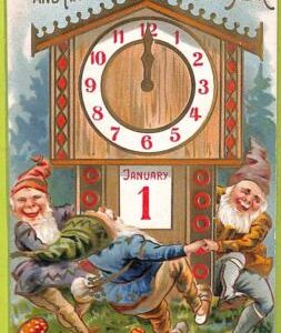 af6764  -   VINTAGE POSTCARD - DWARFS Gnomes - The New Year, 1908, Embossed