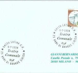 91624 - ITALY - POSTAL HISTORY - SPECIAL Postmark - 1994 Music OPERA Theatre