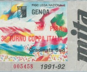 74228 - Vecchio  BIGLIETTO PARTITA CALCIO - 1991 / 1992 : GENOA - PISA