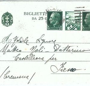 71792 - REGNO - STORIA POSTALE :  PUBBLICITA' di GUERRA su INTERO POSTALE  1942