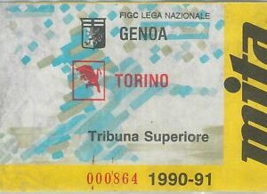 74254 - Vecchio  BIGLIETTO PARTITA CALCIO - 1990 / 1991 : GENOA - TORINO