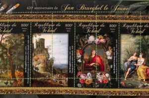 A8824 - TCHAD -ERROR MISPERF  Stamp Sheet - 2021 Jan Brueghel le Jeune ART