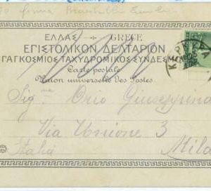 BK1851 - GREECE - POSTAL HISTORY - Olympic Stamp on POSTCARD 1906 Signed ATHLETE