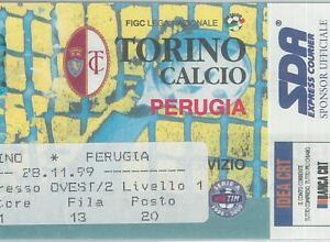 74229 - Vecchio  BIGLIETTO PARTITA CALCIO - 1999 / 2000 : TORINO  / PERUGIA