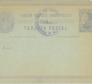 86130 - VENEZUELA -  POSTAL HISTORY - STATIONERY CARD H  & Gage # 5 VIOLET!