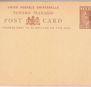 40133 - TOBAGO-POSTAL STATIONERY CARD:Higgings&Gage#4-overprinted ONE PENNY