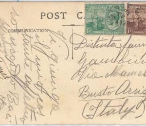 40141-TRINIDAD & TOBAGO - POSTAL HISTORY - POSTCARD to ITALY 1929