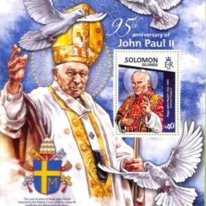 A8551 - SOLOMON - Stamp Sheet - 2015 POPE JOHN PAUL ll