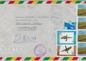 49383 - BOLIVIA - POSTAL HISTORY - AIRMAIL COVER to ITALY 1983 - BIRDS flags
