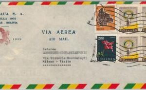 49276 - BOLIVIA - POSTAL HISTORY - AIRMAIL COVER to ITALY 1964 - ROTARY MAPS