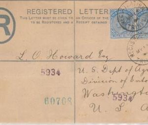 52377 - TRINIDAD & TOBAGO - POSTAL STATIONERY REGISTERED LETTER to USA 1894