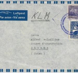 48163 VENEZUELA - POSTAL HISTORY - AIRMAIL COVER to SWITZERLAND 1947 via KLM