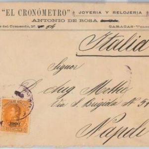 48210 VENEZUELA - POSTAL HISTORY - COVER from CARACAS to NAPOLI ITALY 1900