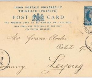 48726 - TRINIDAD - POSTAL HISTORY - STATIONERY CARD from PORT SPAIN to GERMANY