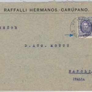 48213 VENEZUELA - POSTAL HISTORY - COVER from CARUPANA to NAPOLI ITALY 1914