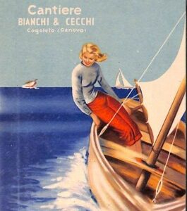 Lib484 - CARTOLINA d'Epoca PUBBLICITARIA Illustrata - CANTIERI NAVALI Cogoleto
