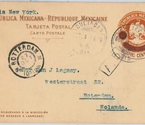 58634 - MEXICO - POSTAL HISTORY: STATIONERY CARD to NETHERLANDS 1903 - BIRDS