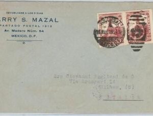 58638 - MEXICO - POSTAL HISTORY: ADVERTISING COVER to ITALY 1924 - SILK eagles