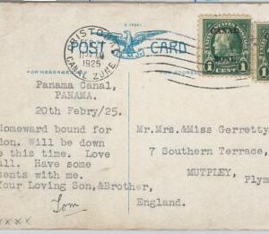 58659 - PANAMA Canal Zone - POSTAL HISTORY: # 71 * 2 on POSTCARD to ENGLAND 1925