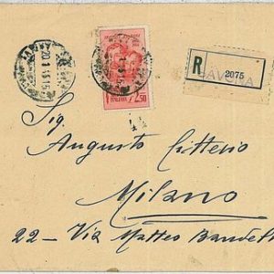31077  RSI - STORIA POSTAL: BUSTA RACCOMANDATA da Savona - 1945 : FLLI BANDIERA