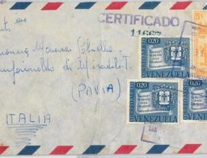 58703 - VENEZUELA - POSTAL HISTORY: REGISTERED COVER to ITALY - 1959