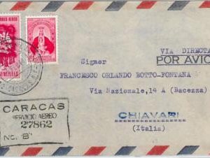58706 - VENEZUELA - POSTAL HISTORY: REGISTERED COVER to ITALY - 1954 - BIRDS