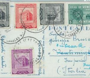 86131 - VENEZUELA - POSTAL HISTORY -  Nice franking on POSTCARD ro ITALY 1955