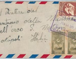 58726 - VENEZUELA - POSTAL HISTORY: COVER to ITALY 1950 - BOATS Doves