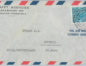 58721 - VENEZUELA - POSTAL HISTORY: COVER to SWITZERLAND 1955
