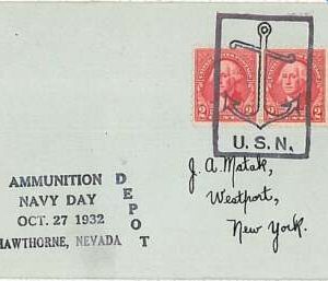 18920 - USA  - POSTAL HISTORY  Special Postmark 1932 AMMUNITION DAY Boats Anchor