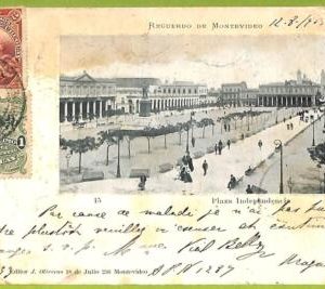 af2562 - URUGUAY - VINTAGE POSTCARD - MONTEVIDEO - Plaza Independencia