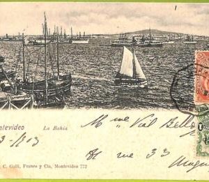 af2563 - URUGUAY - VINTAGE POSTCARD - MONTEVIDEO - La Bahia - 1903